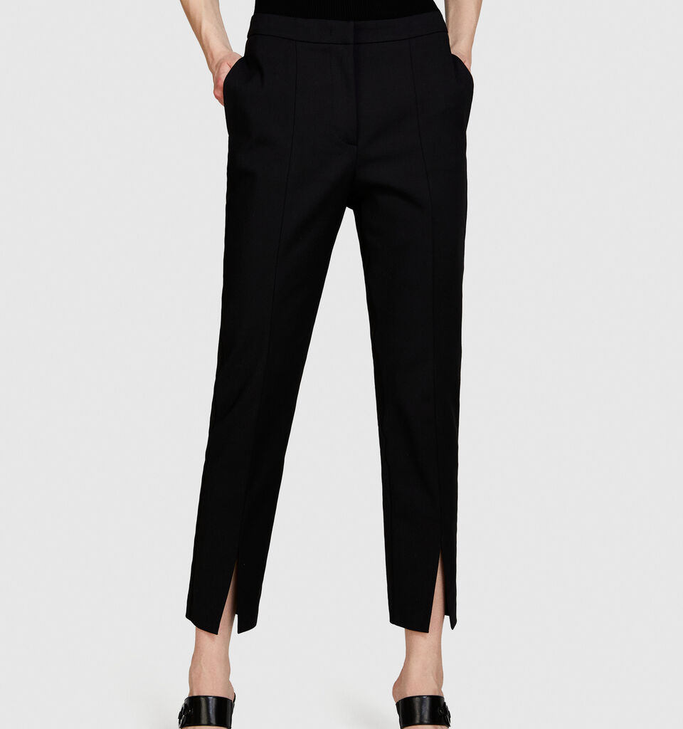 Cigarette trousers - women's skinny fit trousers - Black | Sisley image number 4